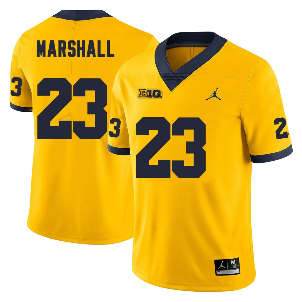 Men's #23 Jordan Marshall Michigan Wolverines College Football Jersey