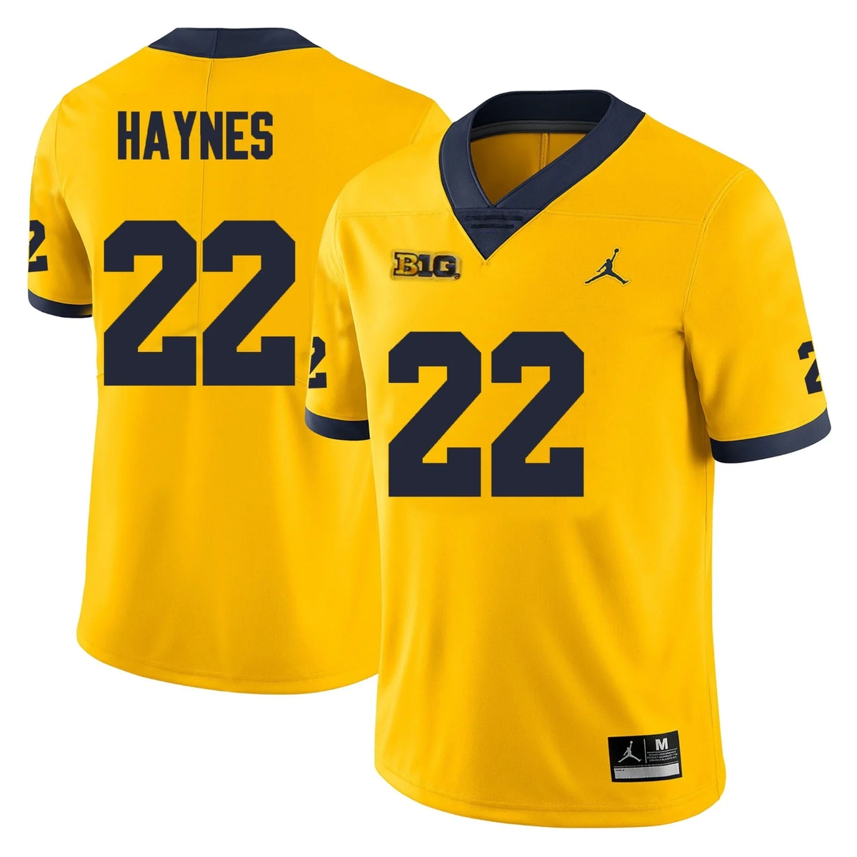 Men's #22 Justice Haynes Michigan Wolverines College Football Jersey