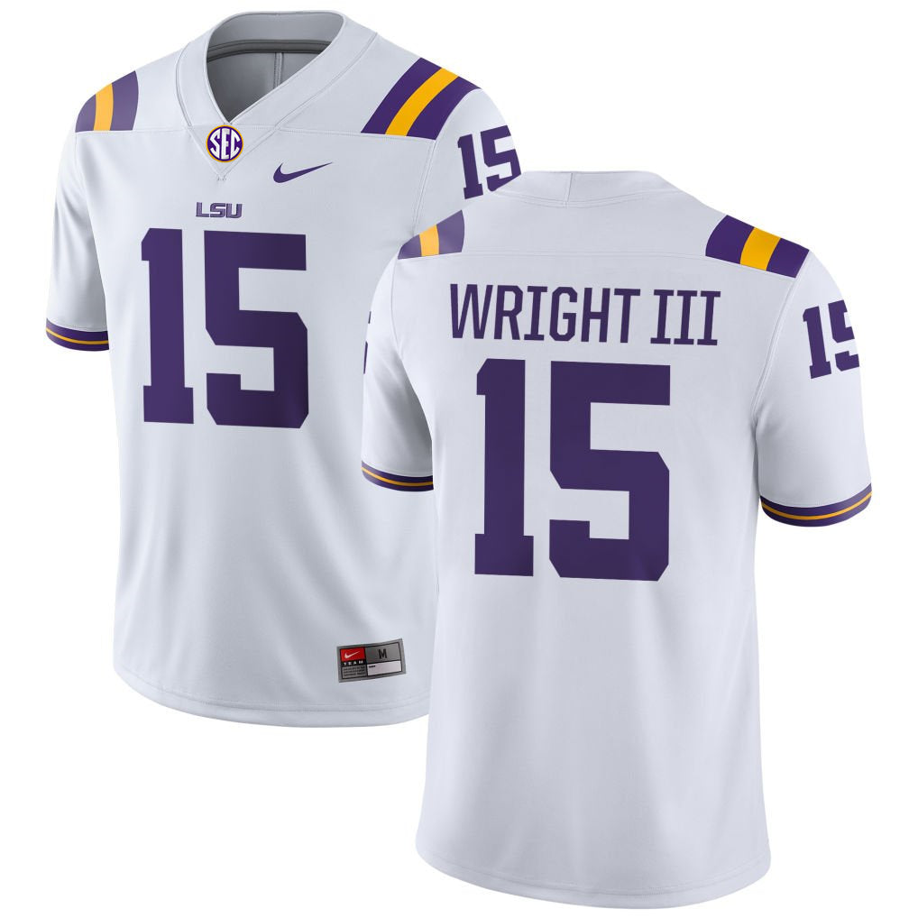Men's #15 Phillip Wright III LSU Tigers College Football Jersey