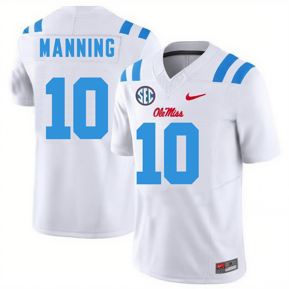 Men's #10 Eli Manning Ole Miss Rebels College Football Jersey