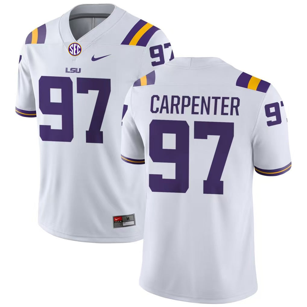 Men's #97 Dylan Carpenter LSU Tigers College Football Jersey
