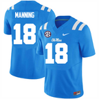 Men's #18 Archie Manning Ole Miss Rebels College Football Jersey