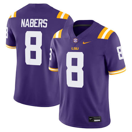 Men's #8 Malik Nabers LSU Tigers College Football Jersey