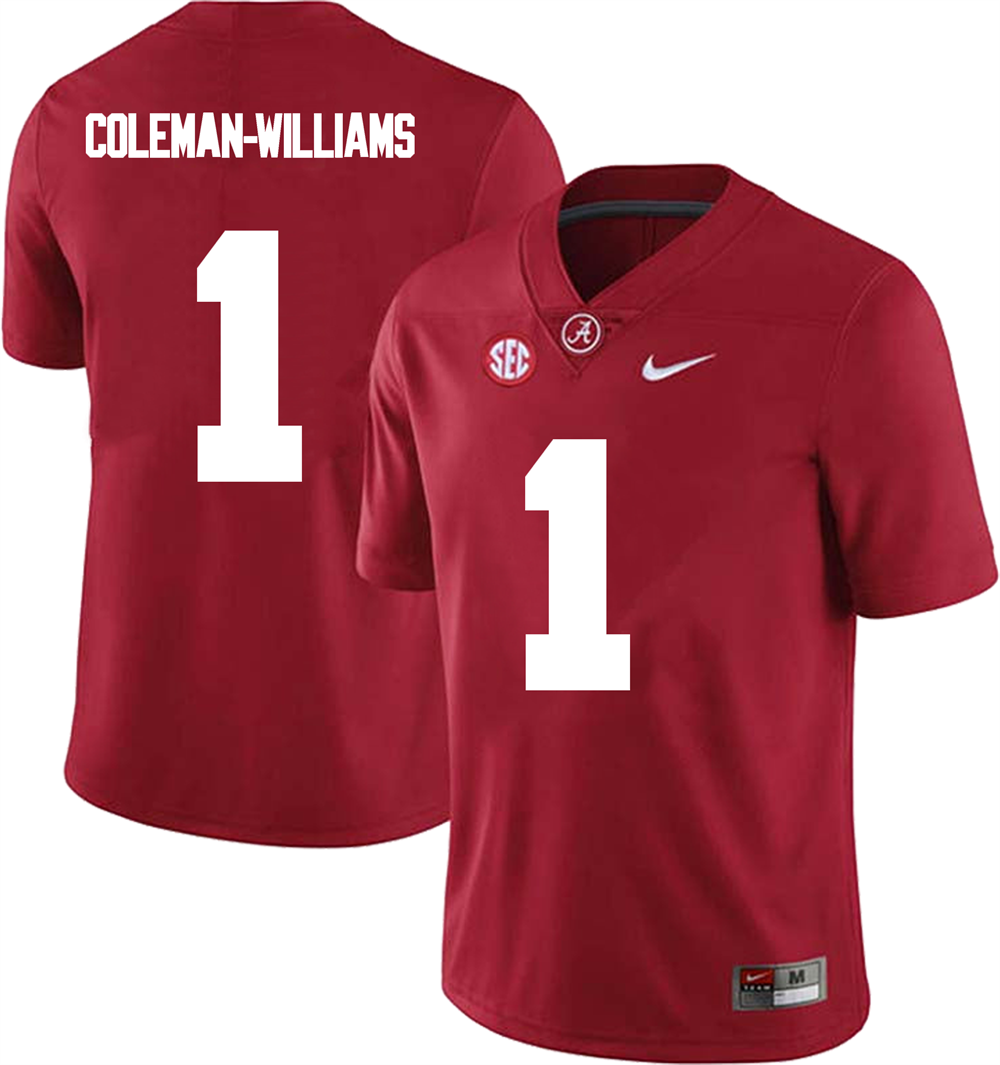 Men's #1 Ryan Coleman-Williams Alabama Crimson Tide College Football Jersey