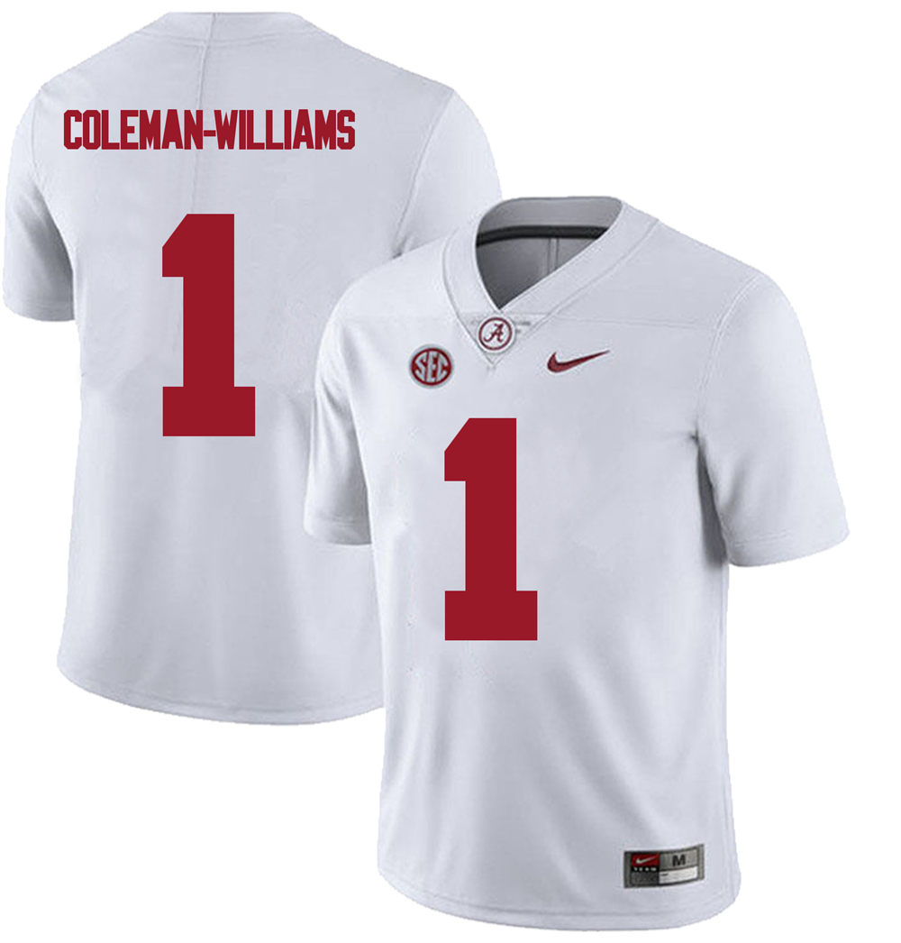 Men's #1 Ryan Coleman-Williams Alabama Crimson Tide College Football Jersey