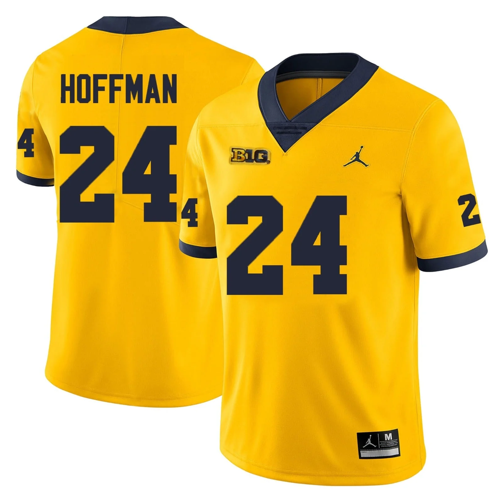 Men's #24 Jalen Hoffman Michigan Wolverines College Football Jersey