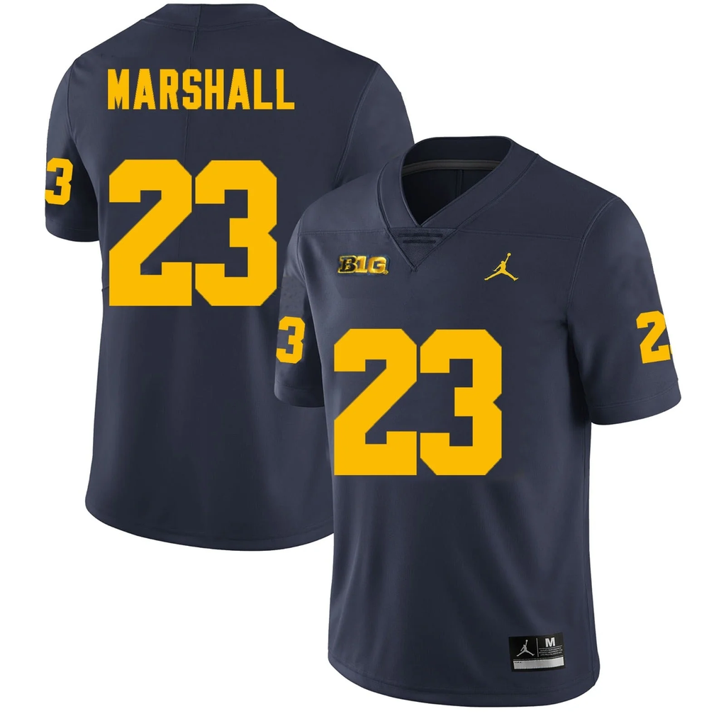 Men's #23 Jordan Marshall Michigan Wolverines College Football Jersey