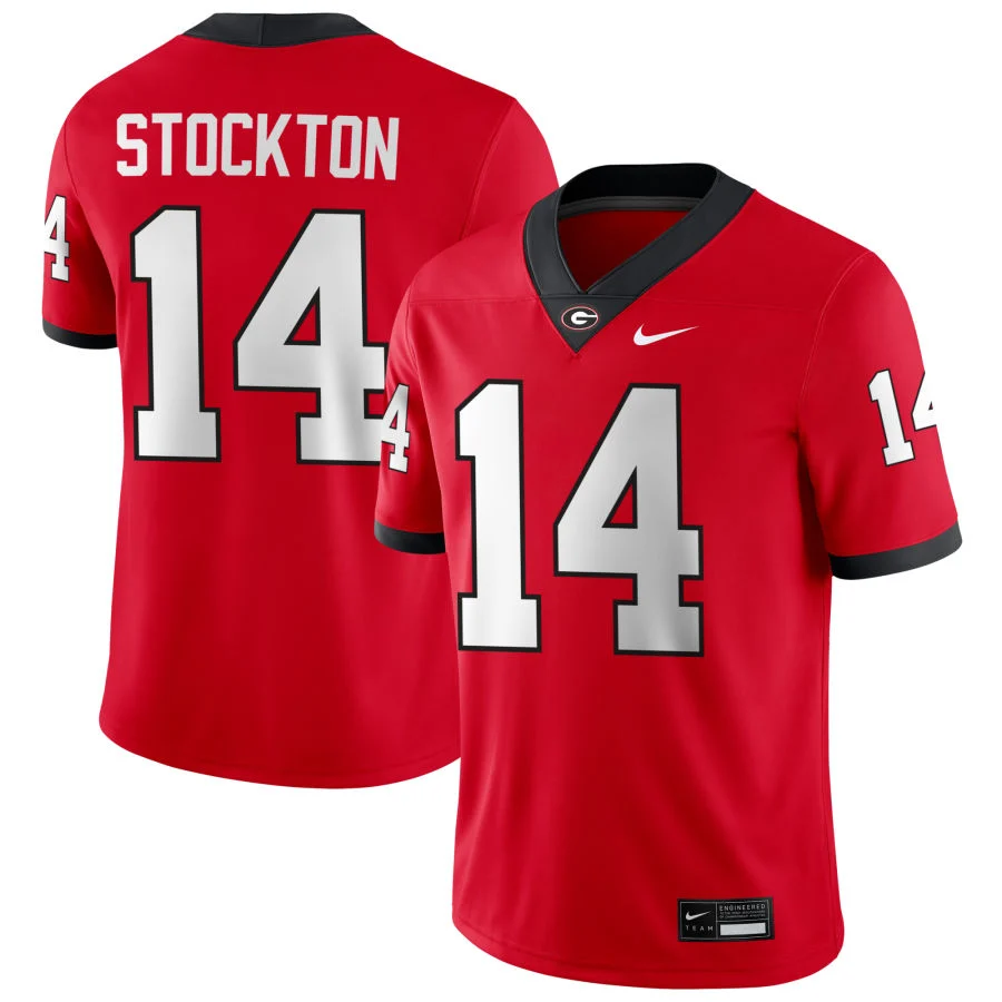 Men's #14 Gunner Stockton Georgia Bulldogs College Football Jersey