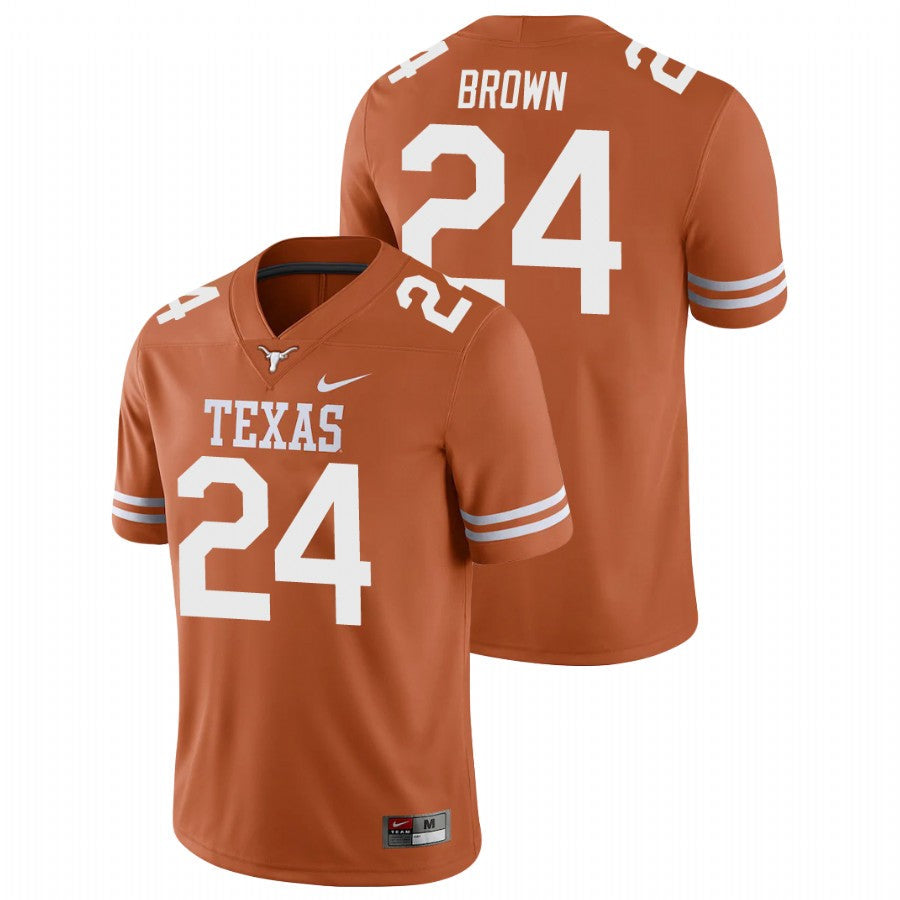 Texas Longhorn #24 Derrian Brown College Football Jersey