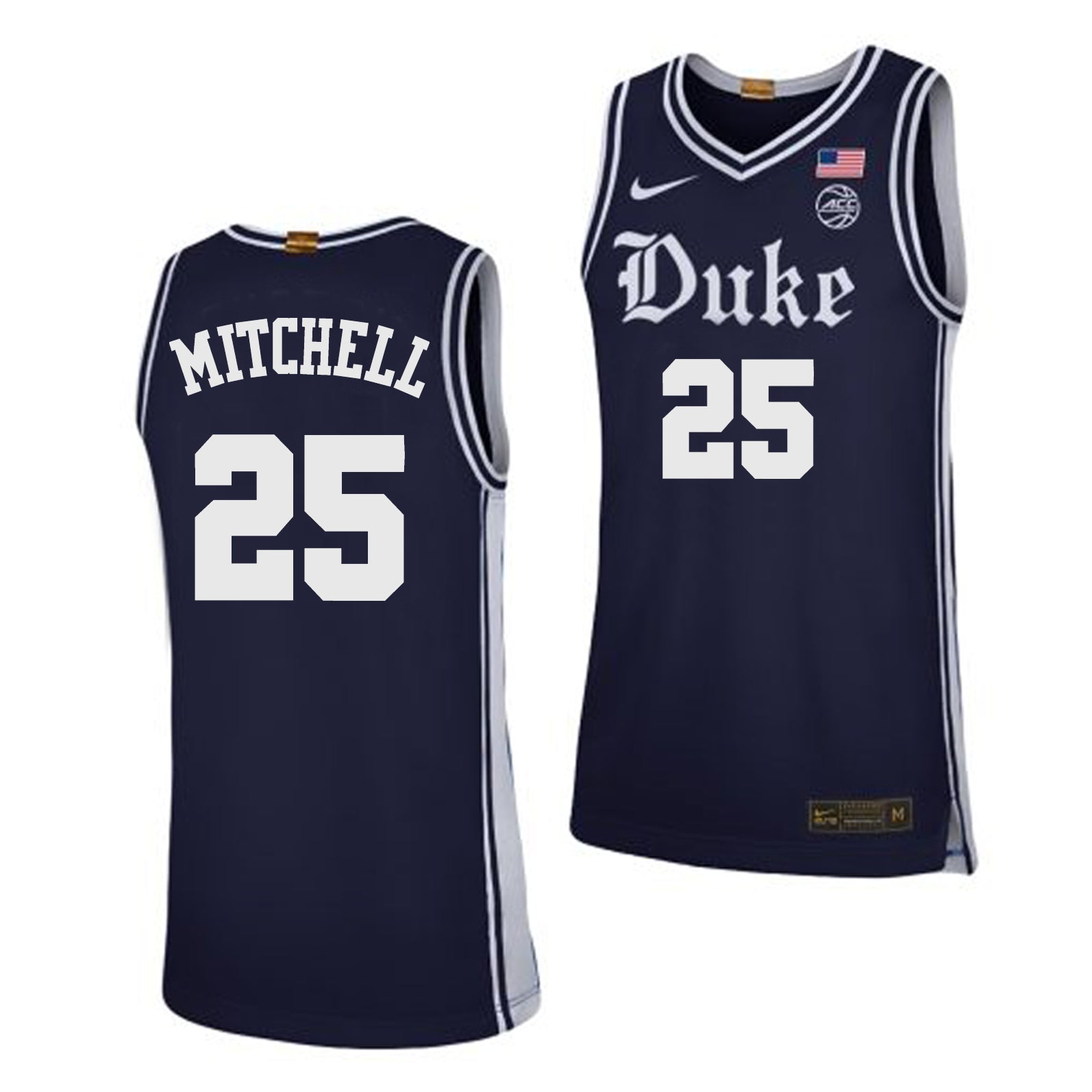 Men's #25 Mark Mitchell Duke Blue Devils College Basketball Jersey