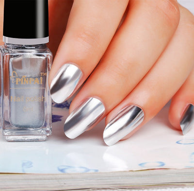 ChromeSheen Mirror Silver Nail Polish – 6ml Eco-Friendly Metallic Shine
