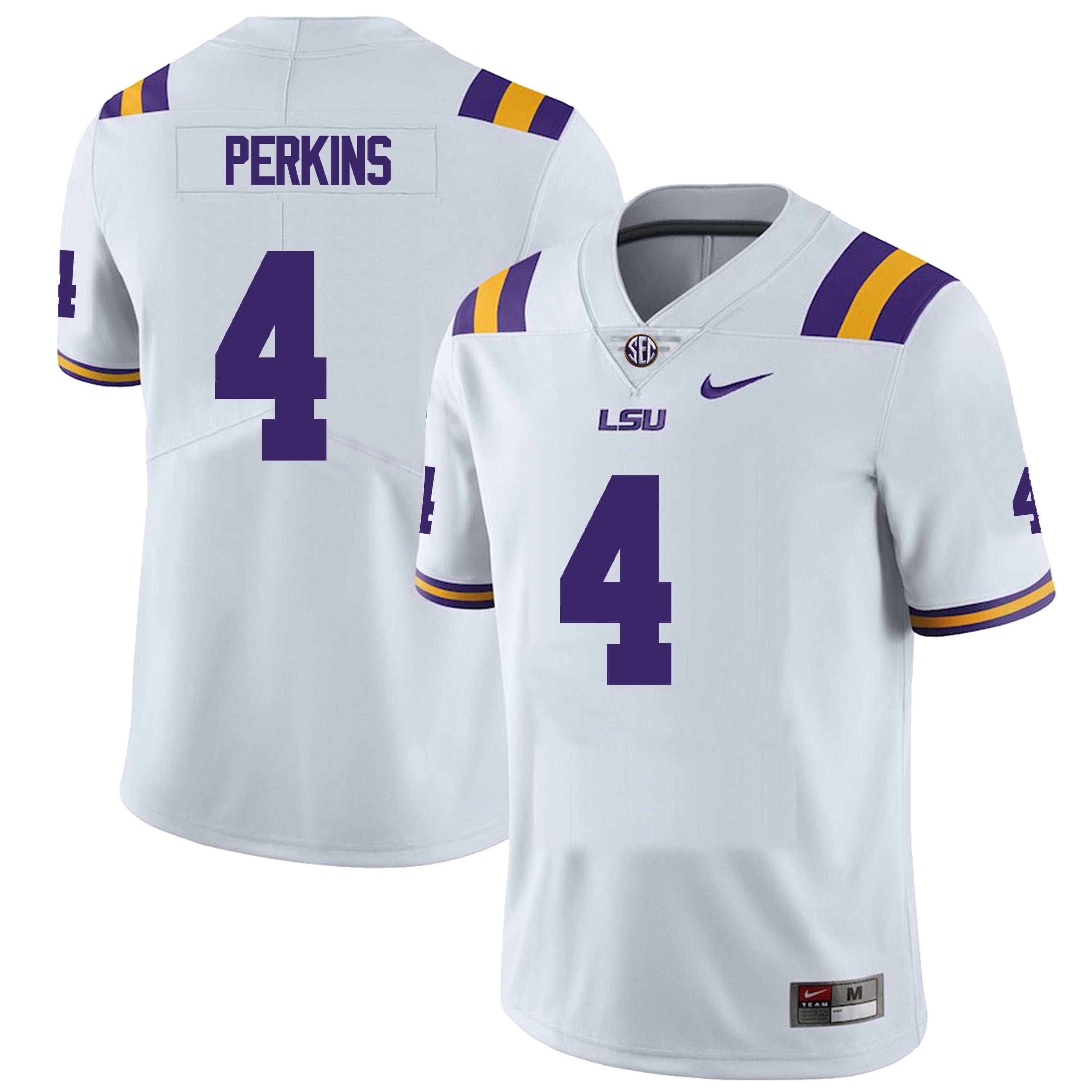 Men’s LSU Tigers #4 Harold Perkins Football Jersey