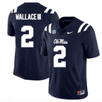 Men's #2 Harrison Wallace III Ole Miss Rebels College Football Jersey
