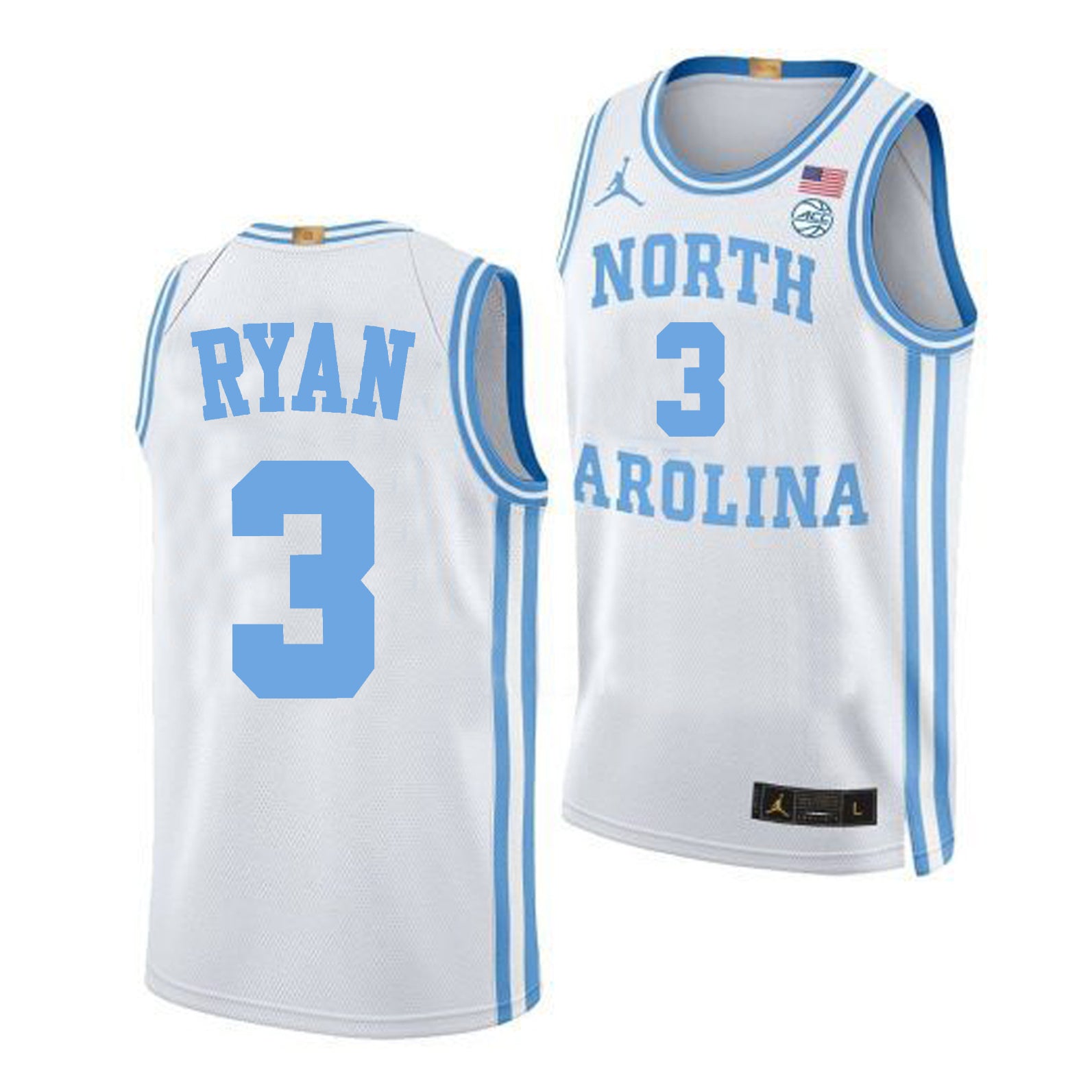 Men's #3 Cormac Ryan North Carolina Tar Heels College Basketball Jersey