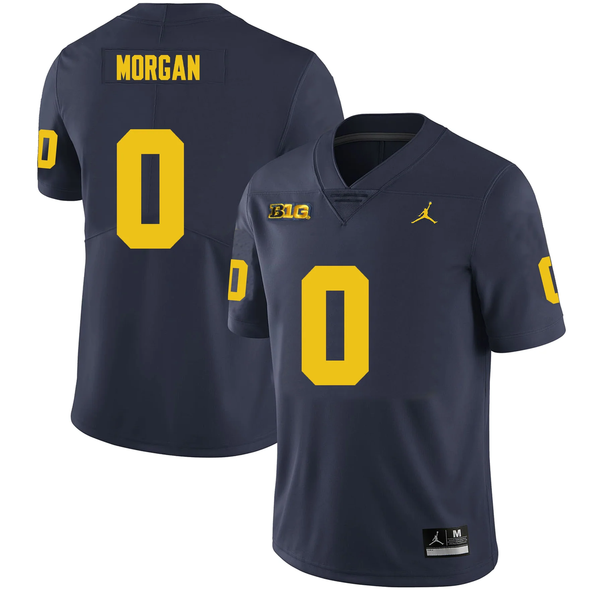 Men's #0 Semaj Morgan Michigan Wolverines College Football Jersey