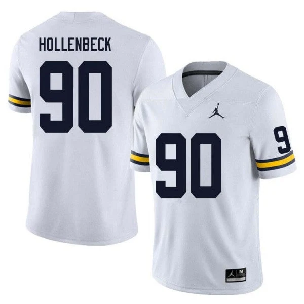Men's #90 Hudson Hollenbeck Michigan Wolverines College Football Jersey