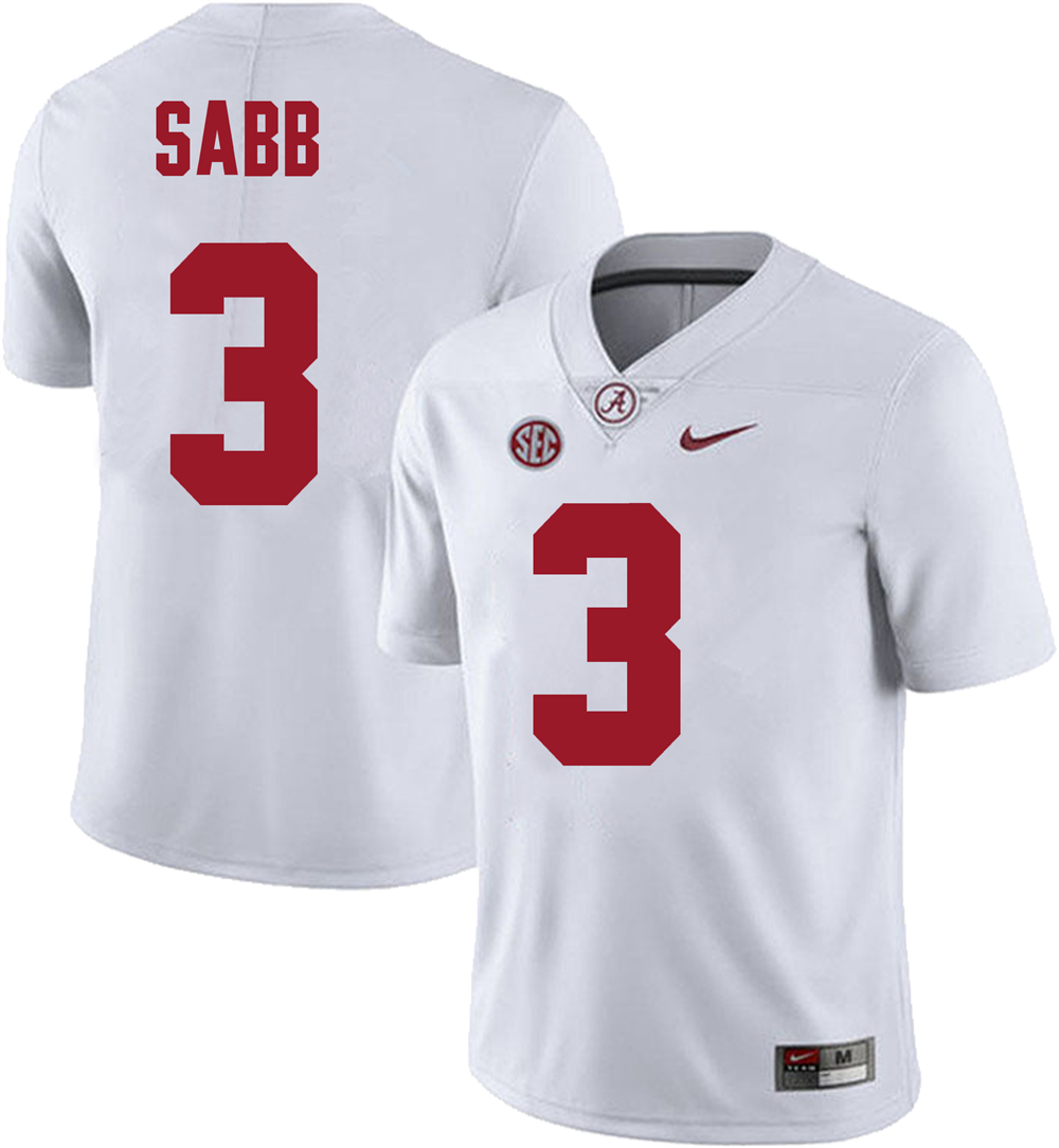 Men's #3 Keon Sabb Alabama Crimson Tide College Football Jersey