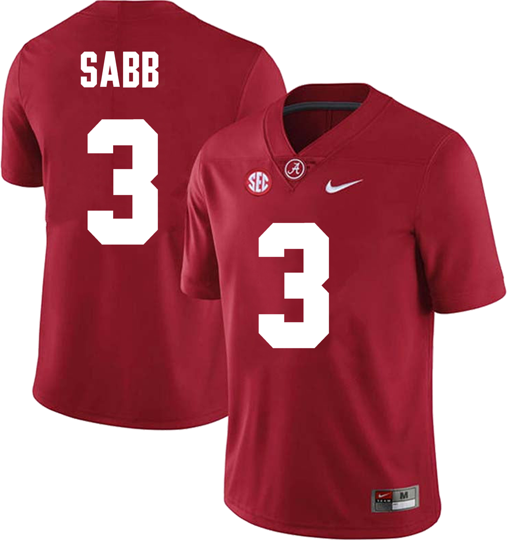 Men's #3 Keon Sabb Alabama Crimson Tide College Football Jersey