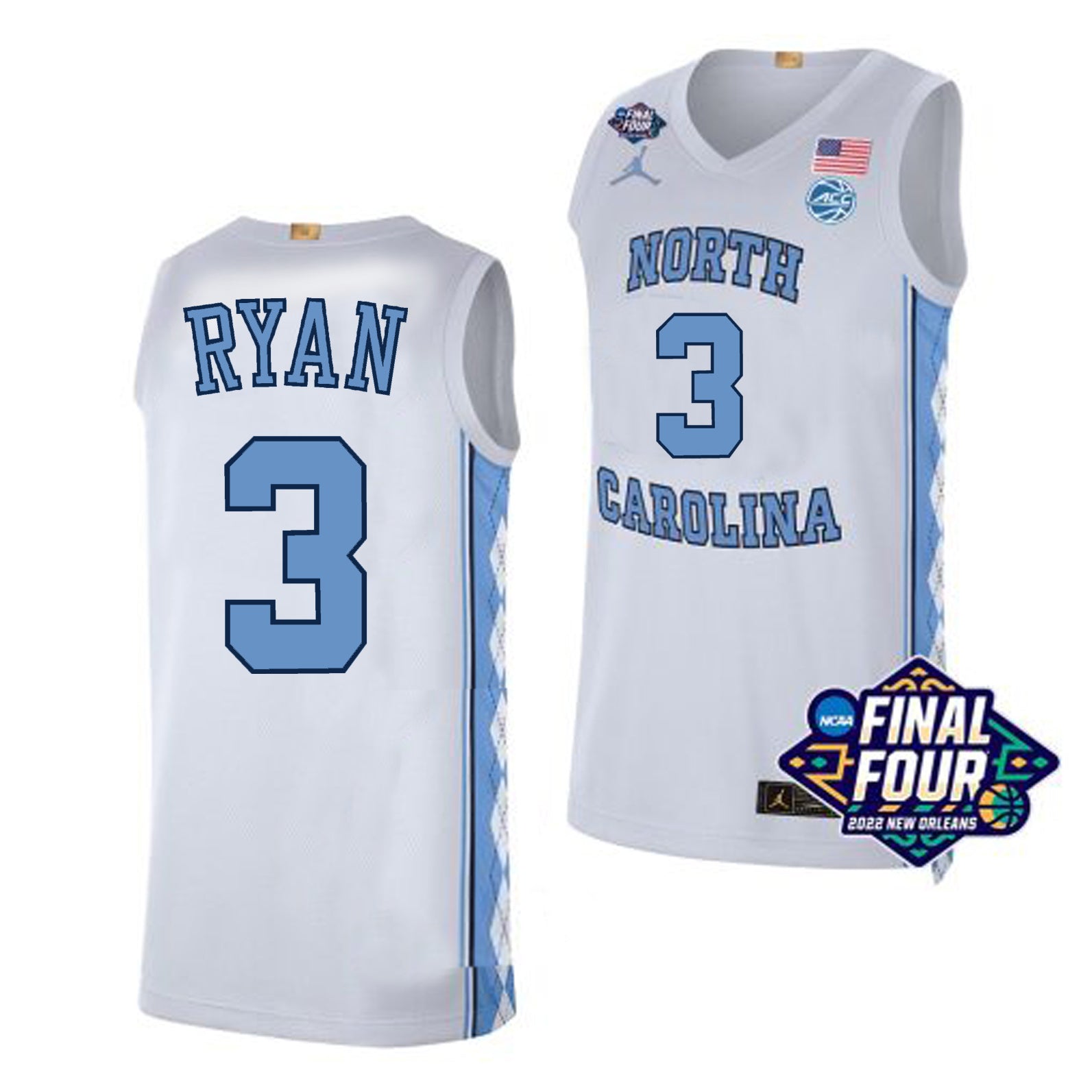 Men's #3 Cormac Ryan North Carolina Tar Heels College Basketball Jersey