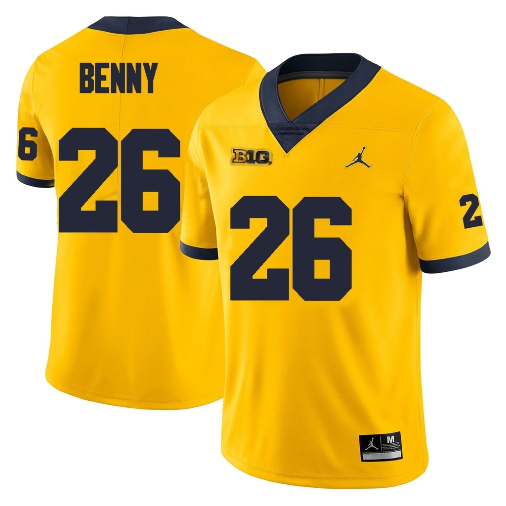 Men's #26 Rayshaun Benny Michigan Wolverines College Football Jersey