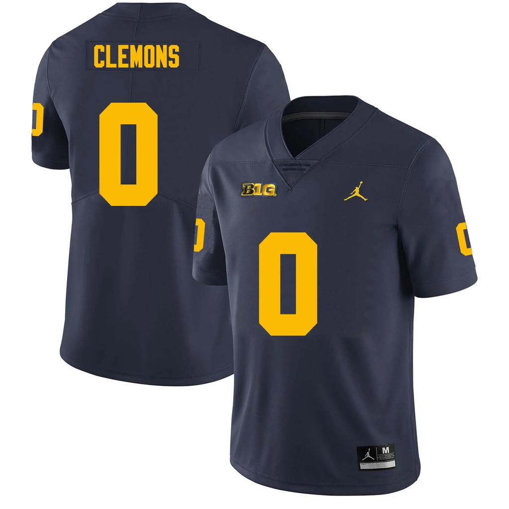 Men's #0 Darrius Clemons Michigan Wolverines College Football Jersey