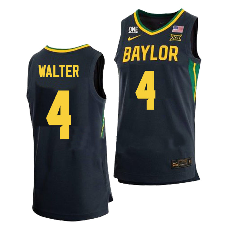 Men's #4 Ja'Kobe Walter Baylor Bears College Basketball Jersey