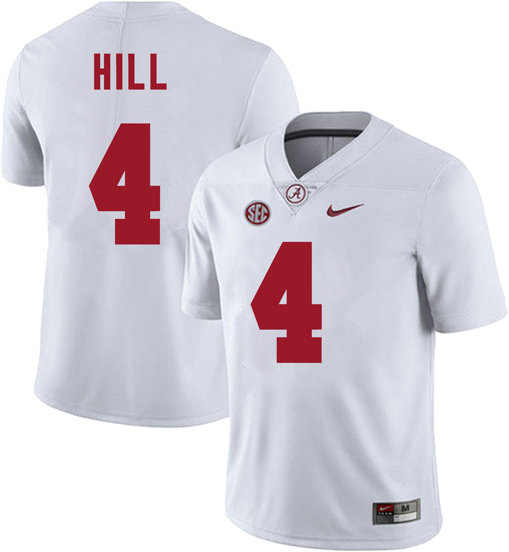 Men's #4 Daniel Hill Alabama Crimson Tide College Football Jersey