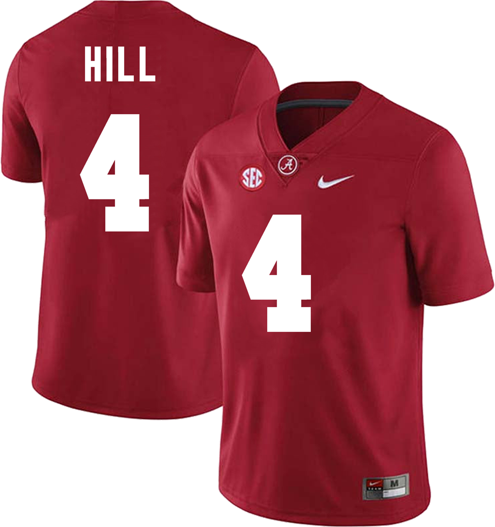 Men's #4 Daniel Hill Alabama Crimson Tide College Football Jersey
