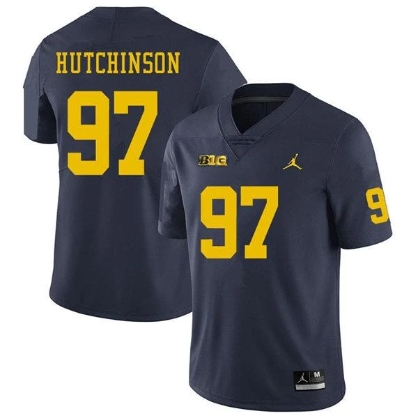 Men's #97 Aidan Hutchinson Michigan Wolverines College Football Jersey