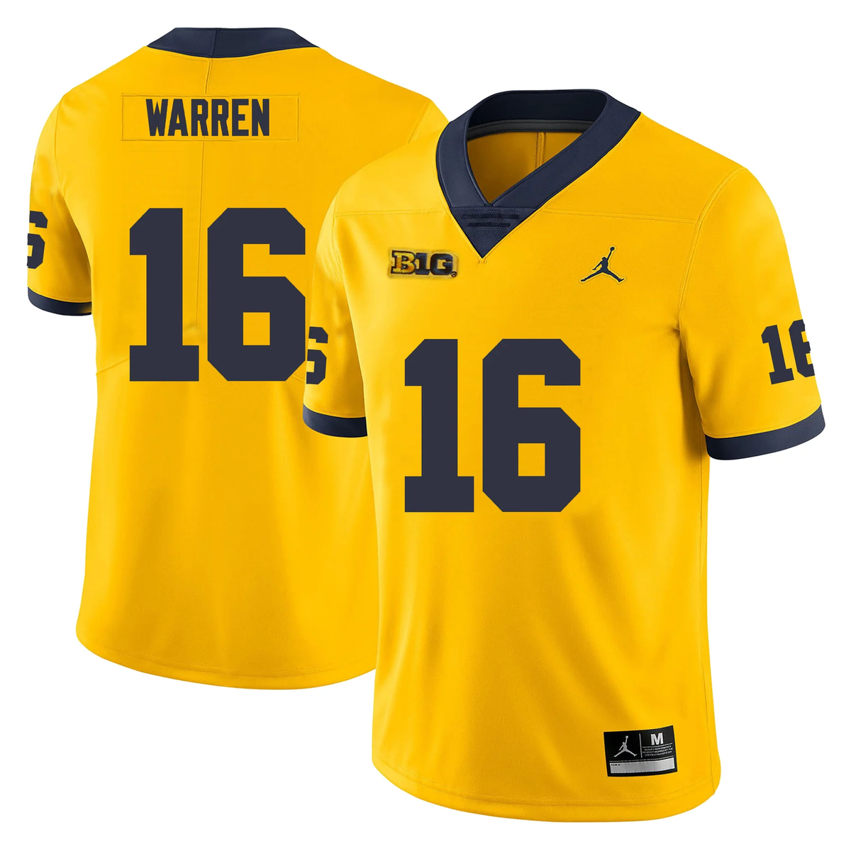 Men's #16 Davis Warren Michigan Wolverines College Football Jersey