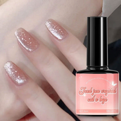 IceGleam Crystal Cat Eye Gel – Shimmer-Changing Nail Polish Series
