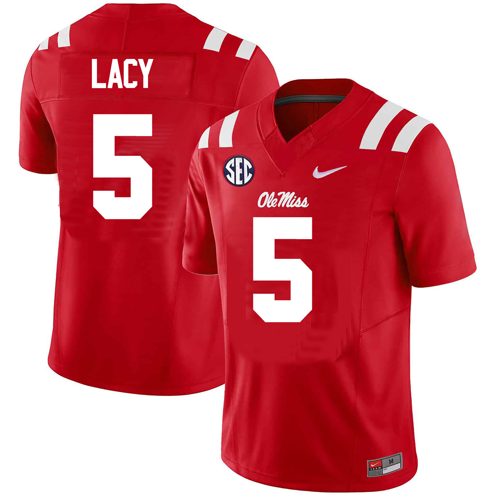 Men's #5 Kewan Lacy Ole Miss Rebels College Football Jersey