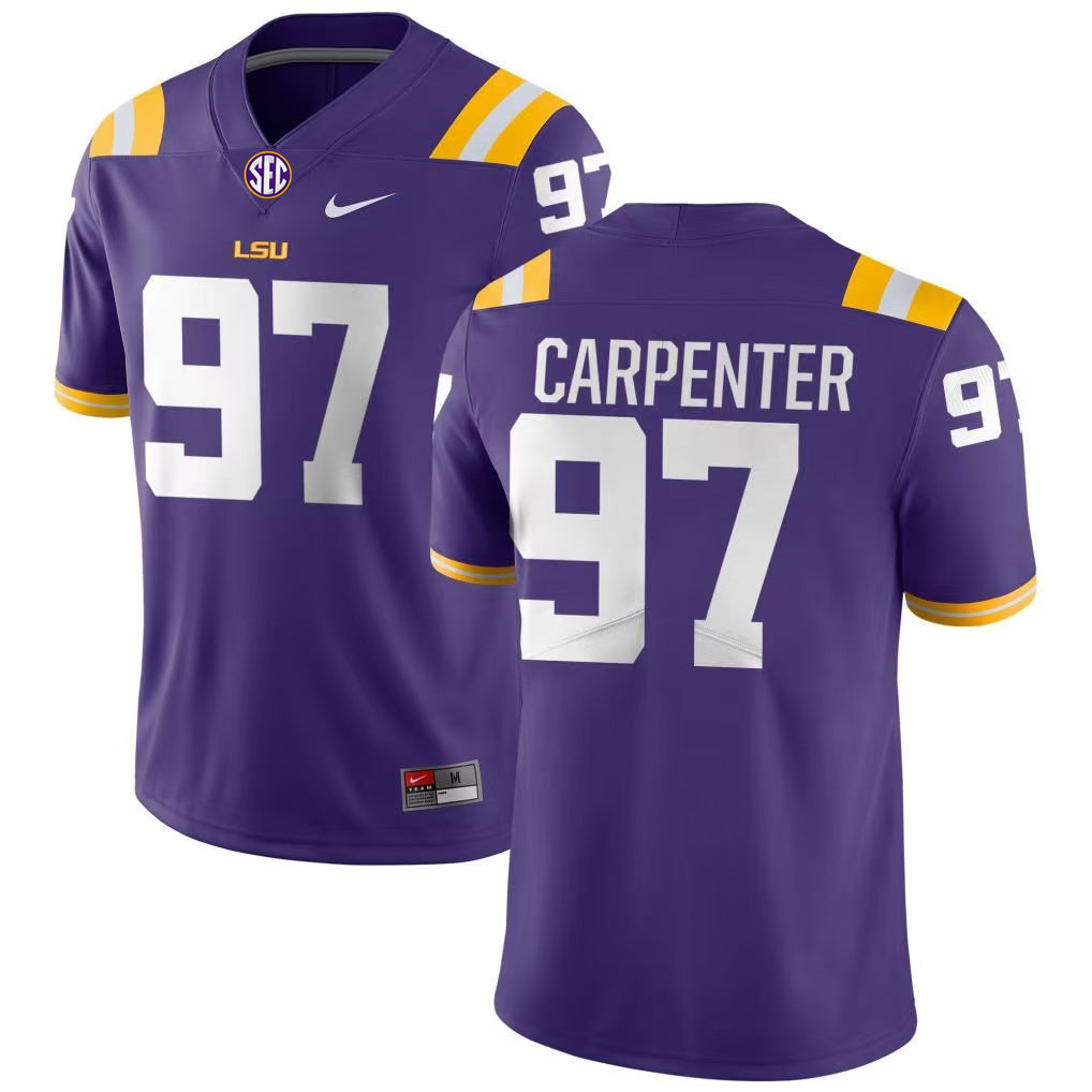 Men's #97 Dylan Carpenter LSU Tigers College Football Jersey