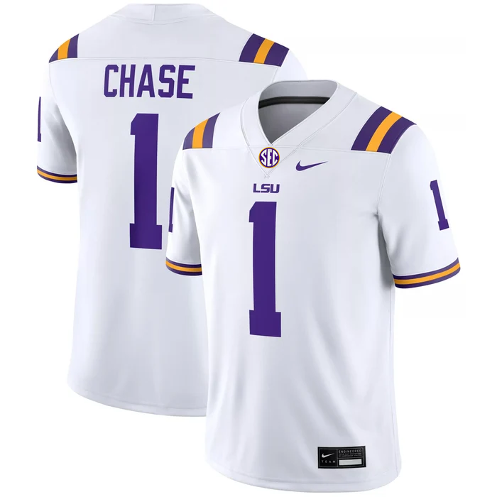 Men's #1 Ja'Marr Chase LSU Tigers College Football Jersey