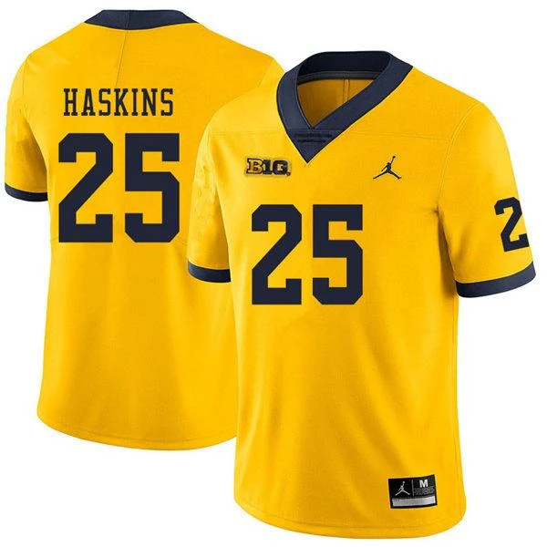 Men's #25 Hassan Haskins Michigan Wolverines College Football Jersey