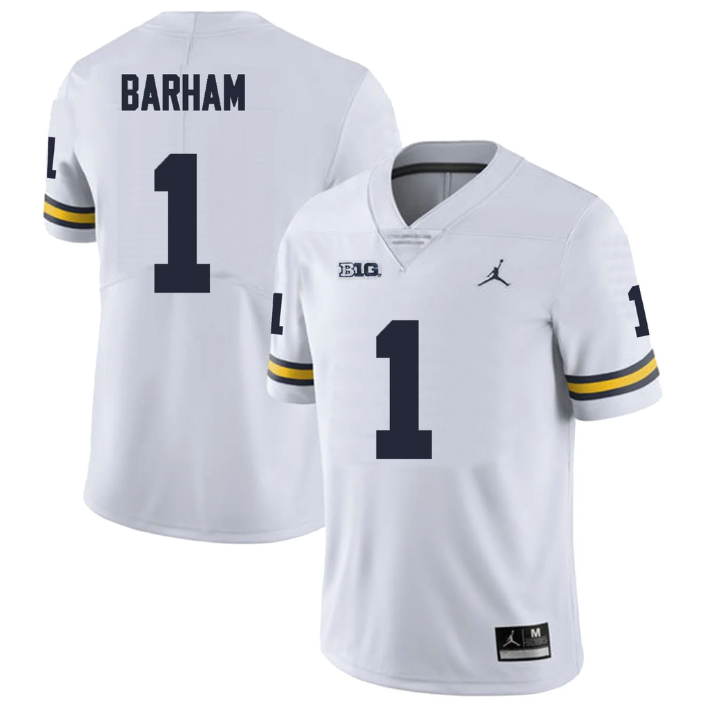 Men's #1 Jaishaw Barham Michigan Wolverines College Football Jersey