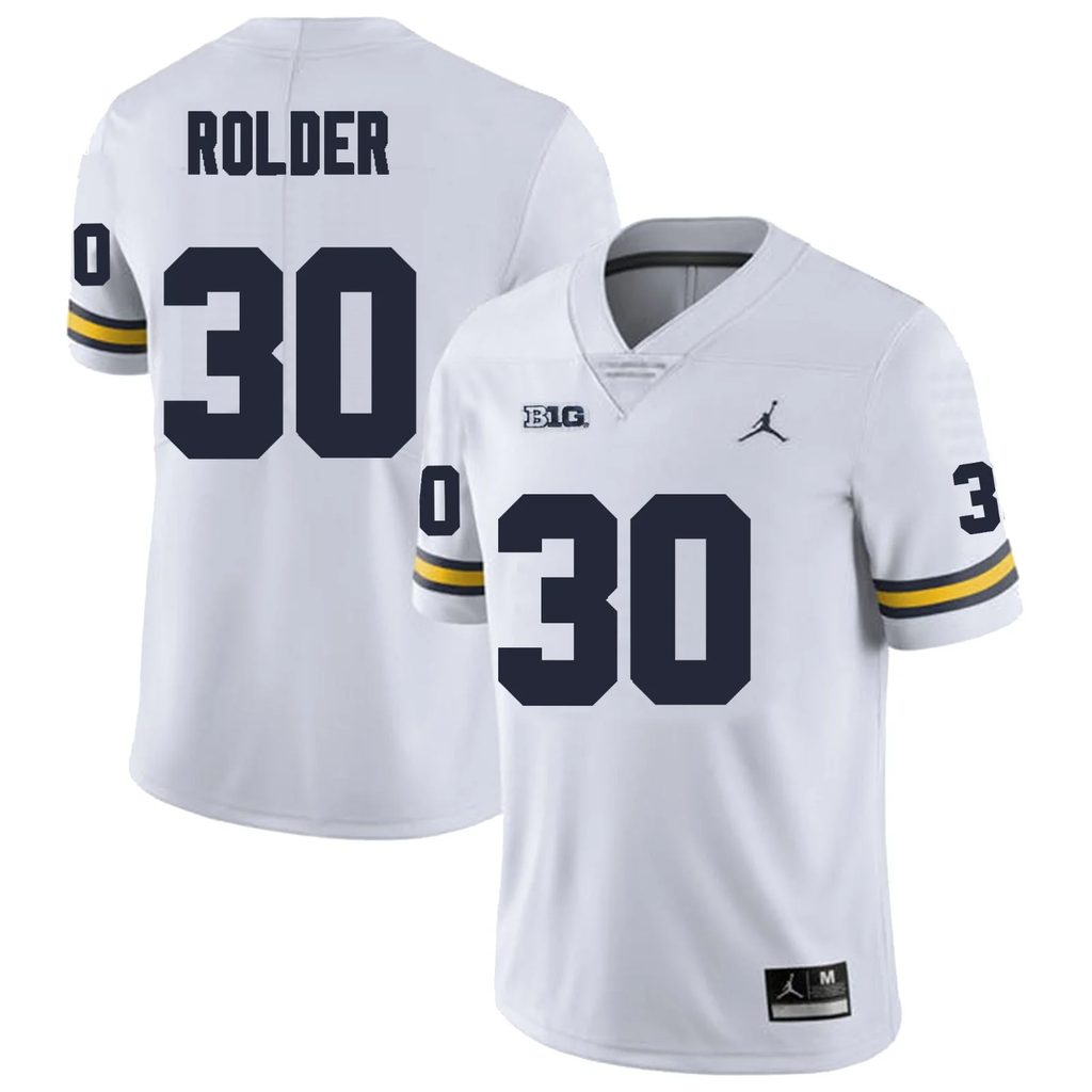 Men's #30 Jimmy Rolder Michigan Wolverines College Football Jersey