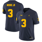 Men's #3 Fredrick Moore JR Michigan Wolverines College Football Jersey