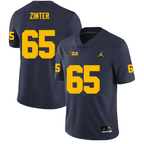 Men's #65 Zak Zinter Michigan Wolverines College Football Jersey