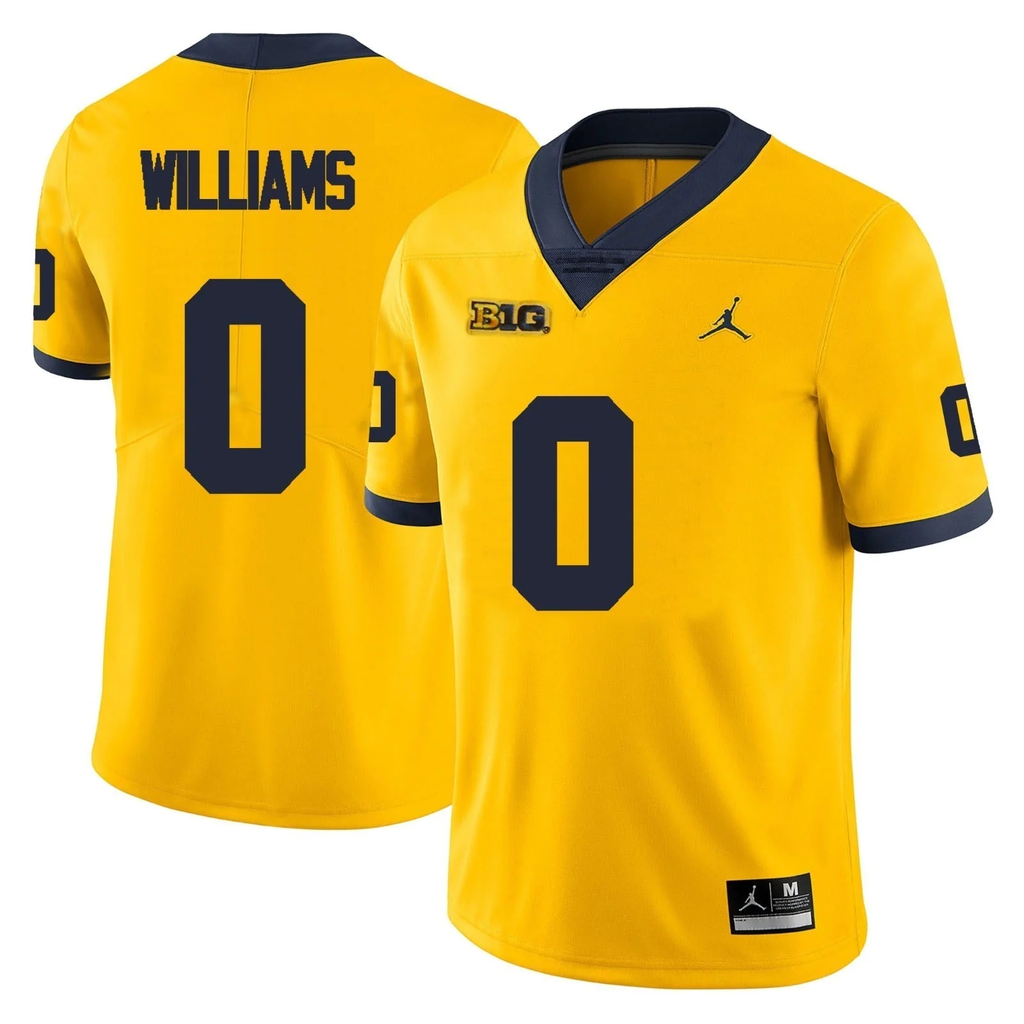 Men's #0 Tré Williams Michigan Wolverines College Football Jersey