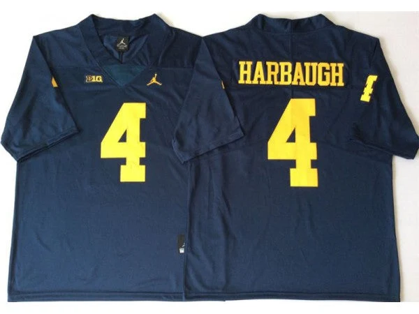 Men's #4 Jim Harbaugh Michigan Wolverines College Football Jersey