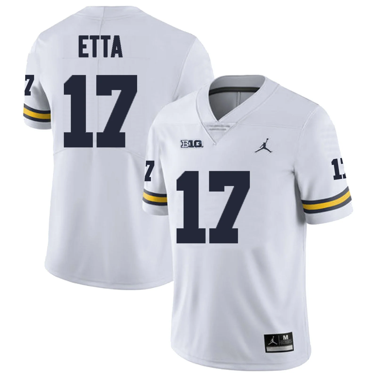 Men's #17 Enow Etta Michigan Wolverines College Football Jersey