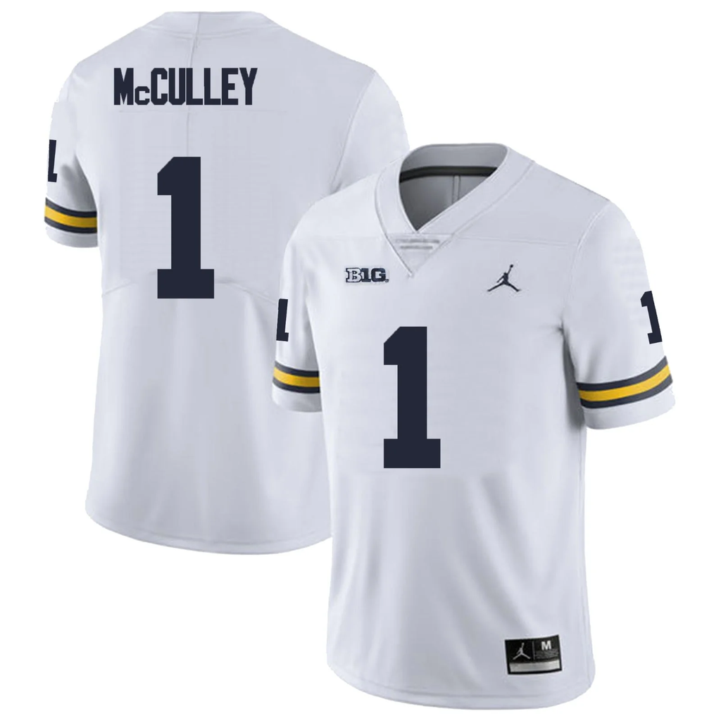 Men's #1 Donaven McCulley Michigan Wolverines College Football Jersey