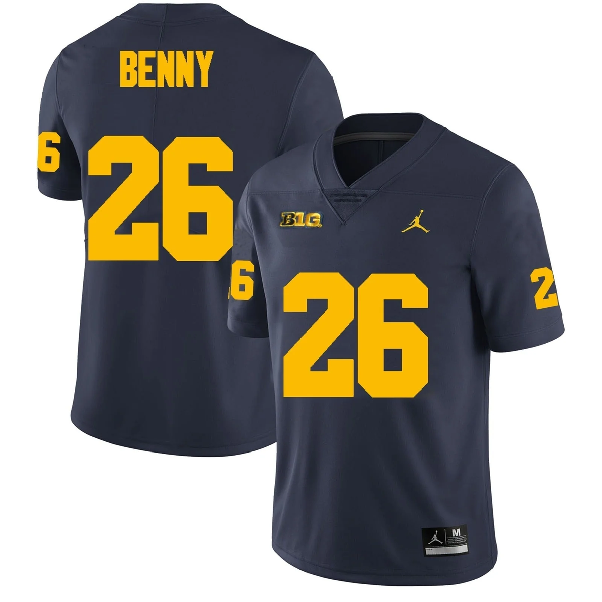 Men's #26 Rayshaun Benny Michigan Wolverines College Football Jersey