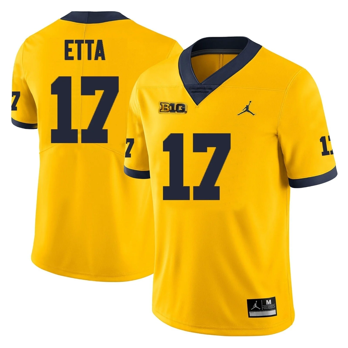 Men's #17 Enow Etta Michigan Wolverines College Football Jersey