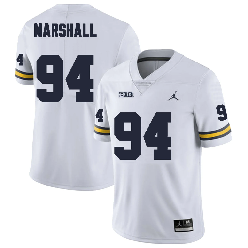 Men's #94 Nate Marshall Michigan Wolverines College Football Jersey