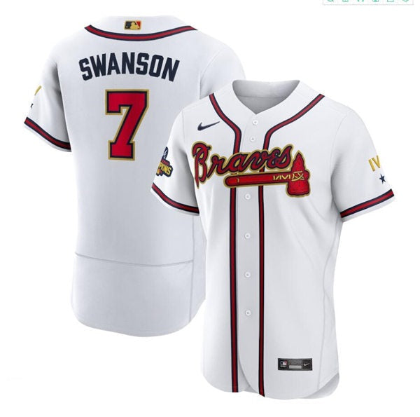 Men's Atlanta Braves #7 Dansby Swanson Baseball Jersey