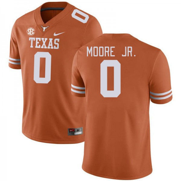 Men’s Texas Longhorns #0 DeAndre Moore Jr. College Football Jersey