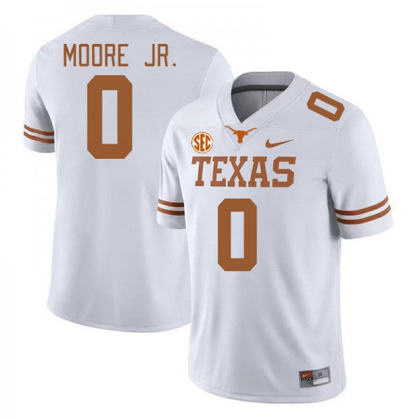 Men’s Texas Longhorns #0 DeAndre Moore Jr. College Football Jersey