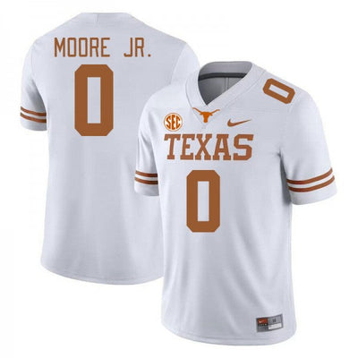 Men’s Texas Longhorns #0 DeAndre Moore Jr. College Football Jersey